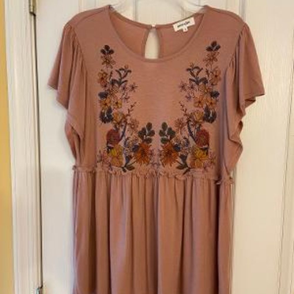 Amaryllis Peplum Floral Comfy Top